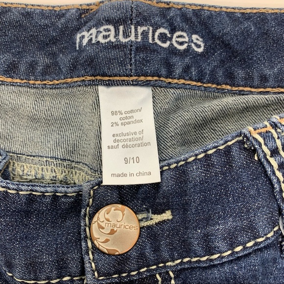 Maurices Contrast Stitch Embroidered Pocket Super Cropped Mid Rise Jeans 9/10 - Picture 8 of 13